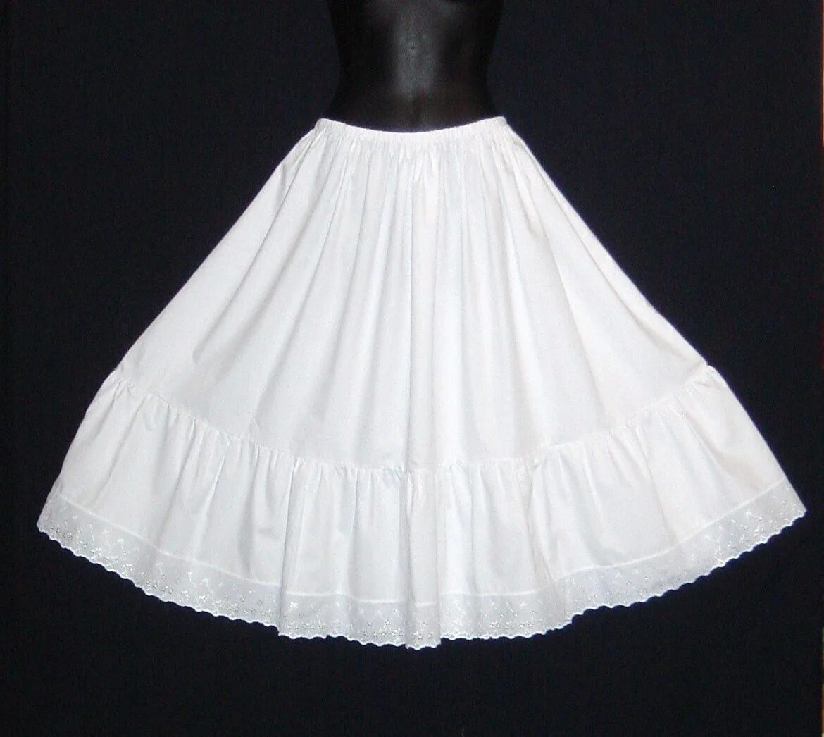 Нижняя юбка фото Vintage style White Cotton Petticoat select the waist and length required eBay