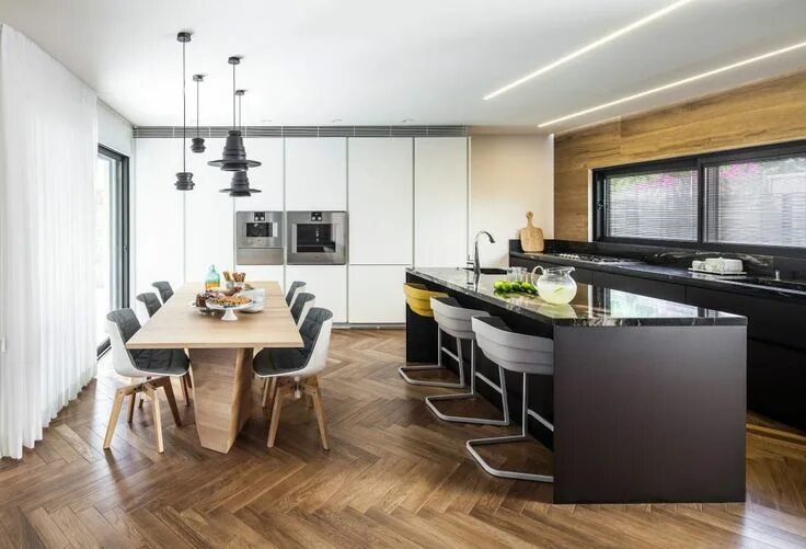 Остров в кухне гостиной современный дизайн B House by Tal Goldsmith Fish Design Studio HomeAdore Modern kitchen island desi