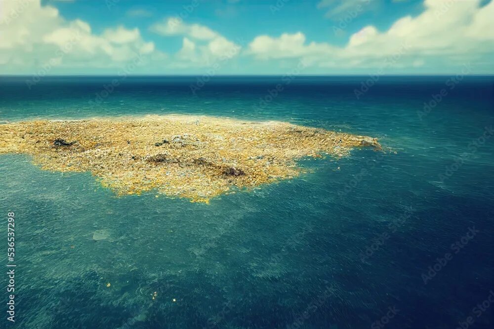 Острова мусора в океане фото Aerial view of Plastic Island or Great Pacific Garbage Patch or Pacific Trash Vo