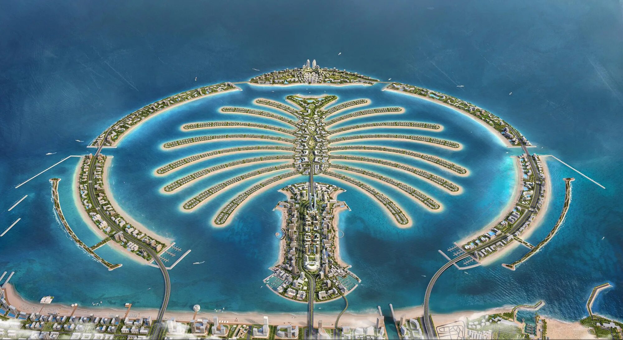 Острова пальм фото Dubai Revives Palm Jebel Ali Project After 14 Years Amid Real Estate Rebound - B