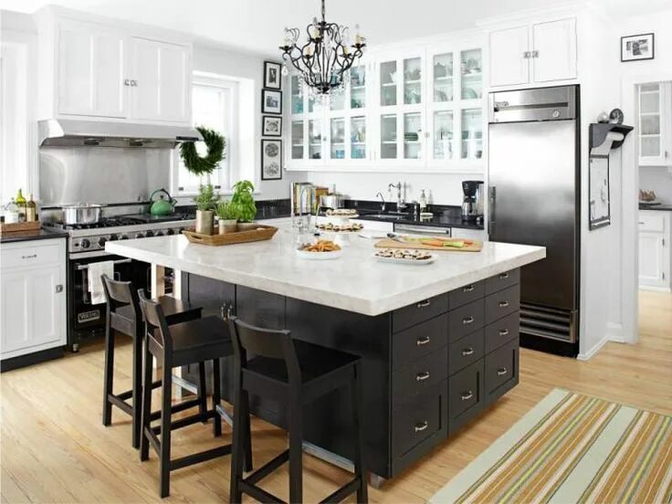 Островок на кухне фото Кухонный стол остров ЛиК Мебель Square kitchen, Hgtv kitchens, Kitchen island wi