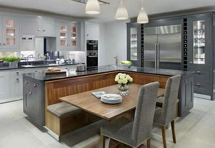 Островок на кухне фото Kitchen Island With Built-In Seating: 4 Strong Advantages Kitchen layout, Kitche
