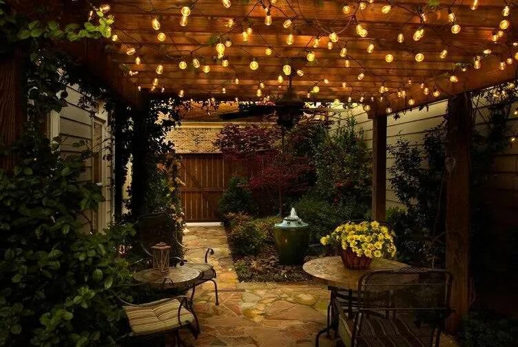 Освещение дачи фото Наружное освещение веранды Patio, Diy patio, Pergola