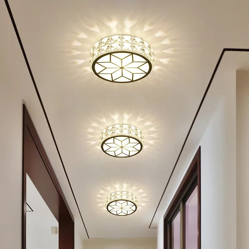 Освещение для натяжных потолков в коридоре фото Crystal Lamp Led Bulbs Corridor Ceiling Door Home Lamp Led Ceiling Lamp Hole Dow