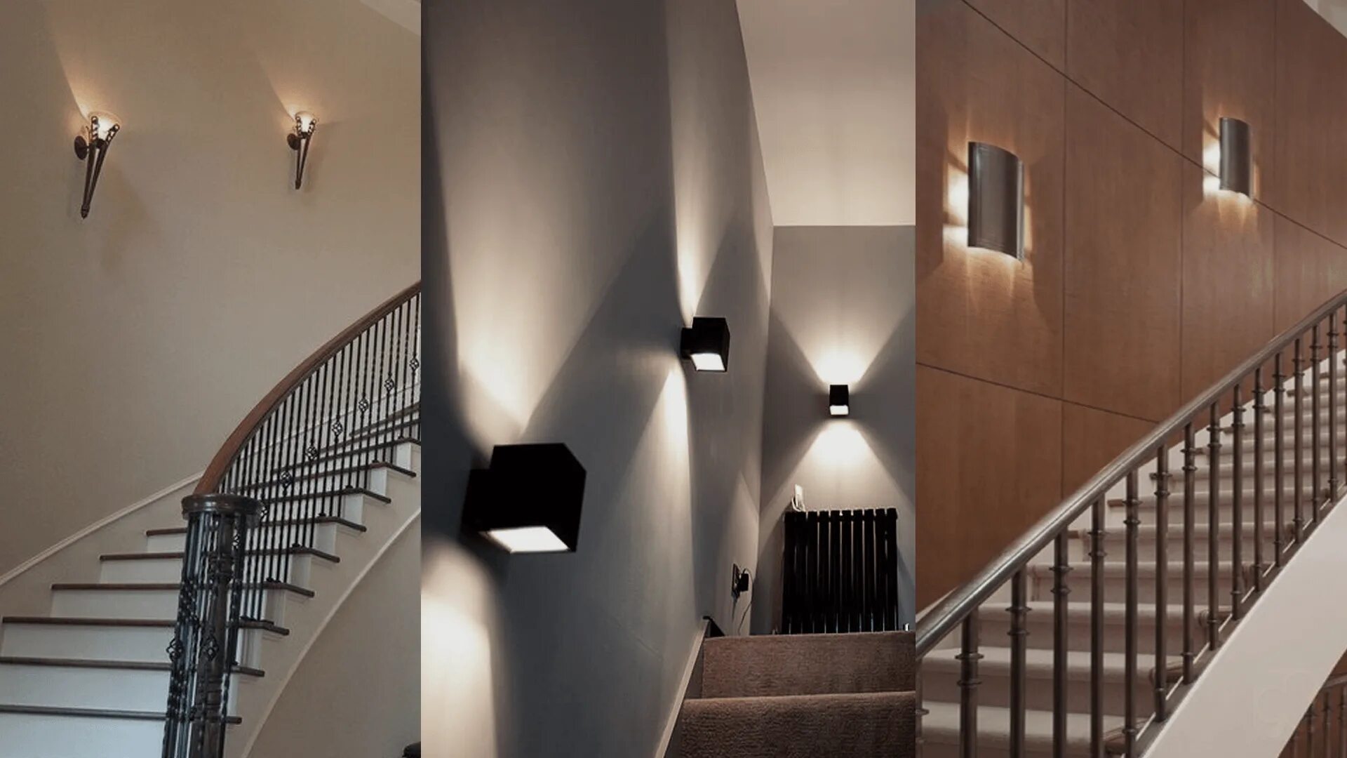Освещение лестницы в доме фото Stair wall light - 69 photo