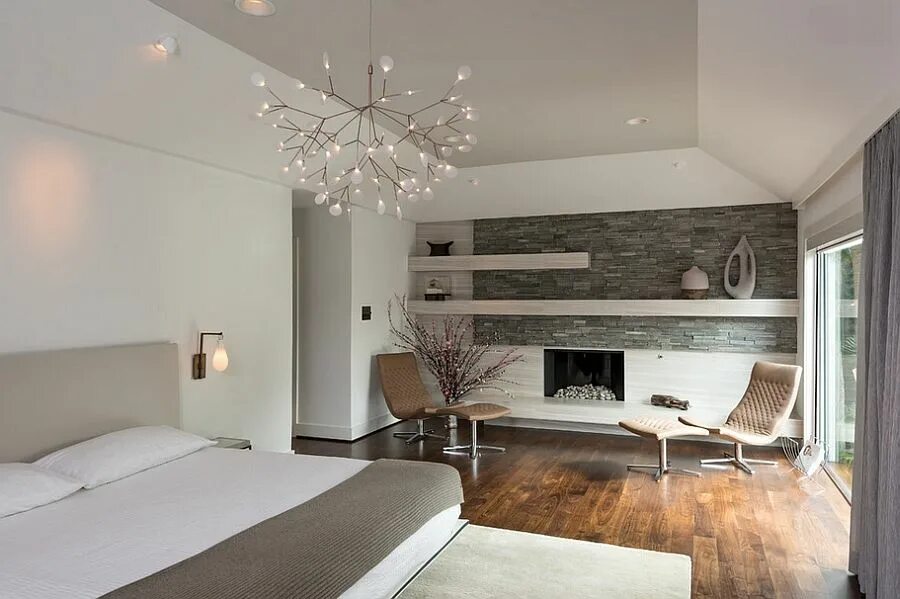 Освещение люстры в интерьере Trendy Pendants That Bring Textural and Geometric Beauty Contemporary bedroom, S