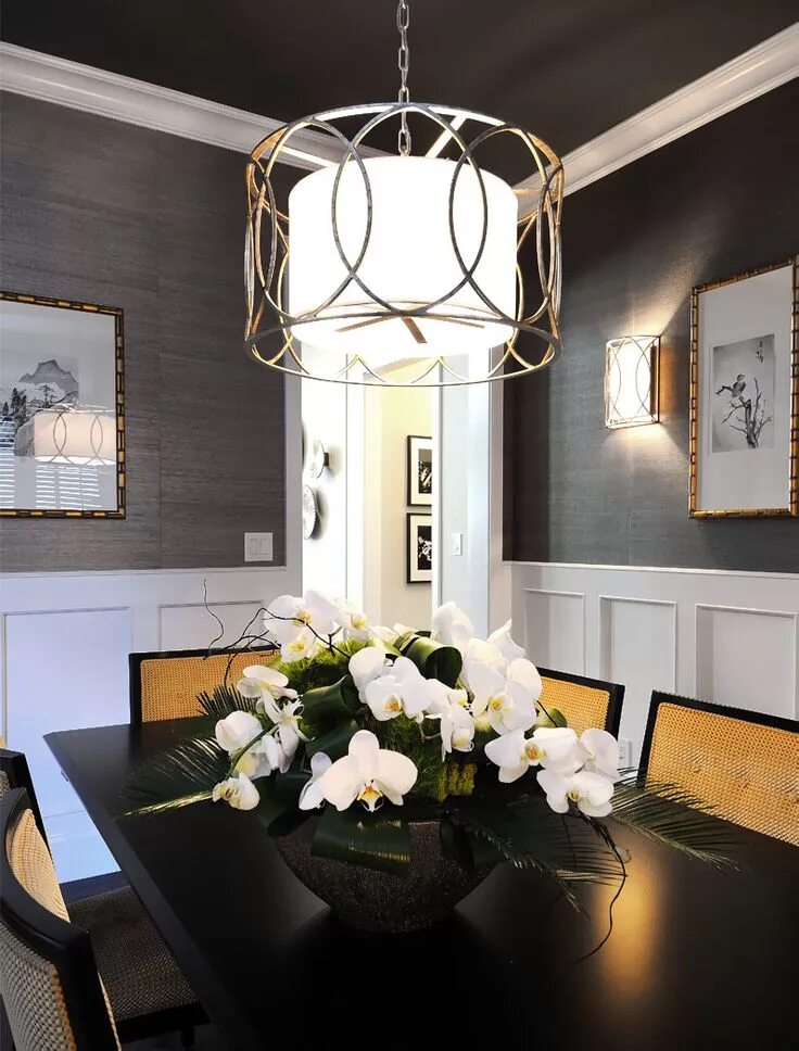 Освещение люстры в интерьере Atmosphere Interior Design Saskatoon Beautiful dining rooms, Dining room contemp