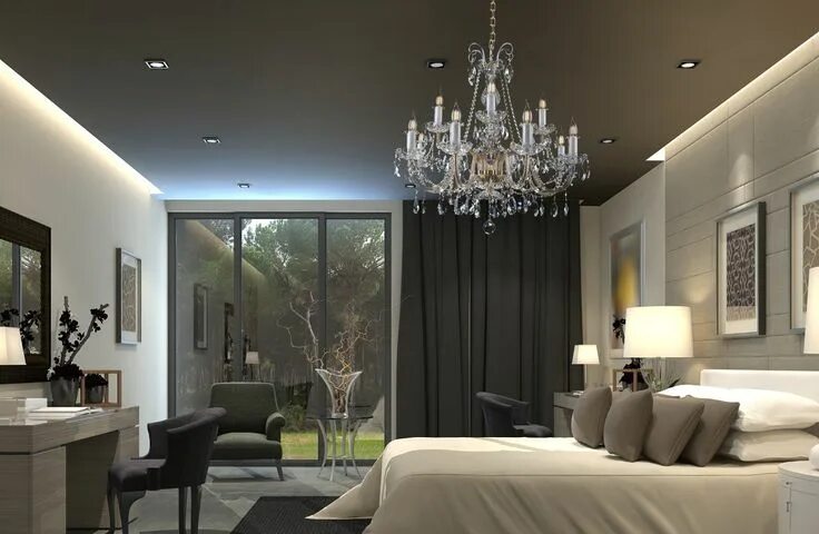 Освещение люстры в интерьере Pin na nástěnce Bedroom lighting Ideas