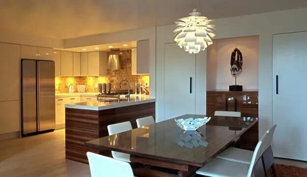 Освещение на кухне фото в интерьере Artichoke and Arco Lamps, Beautiful Lighting Fixtures in Retro Styles for Modern
