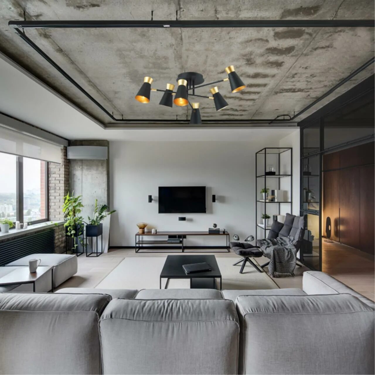 Освещение на потолке в стиле лофт Lumion Lofti 3790/6C Люстра потолочная купить в Москве недорого - каталог потоло