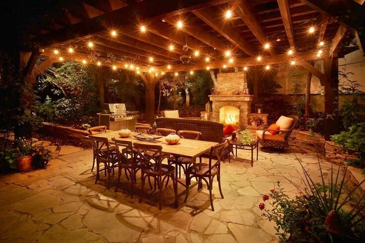 Освещение на веранде частного дома реальные фото Related image Outdoor kitchen patio, Outdoor patio lights, Patio