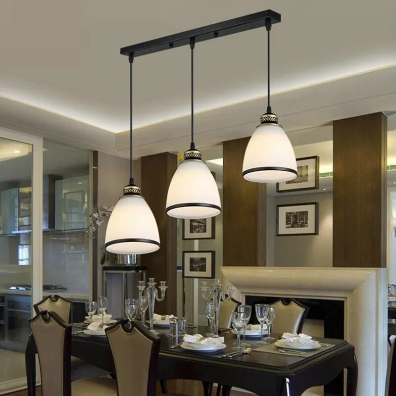 Освещение над кухонным столом фото Modern Glass Dining Room Sets Glass Table Dining Room Sets - Modern Minimalist 3
