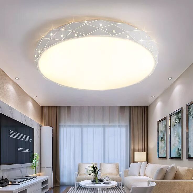 Освещение натяжных потолков в интерьере с люстрой reative personality Bedroom lamp warm romantic ceiling lamp LED simple living ro