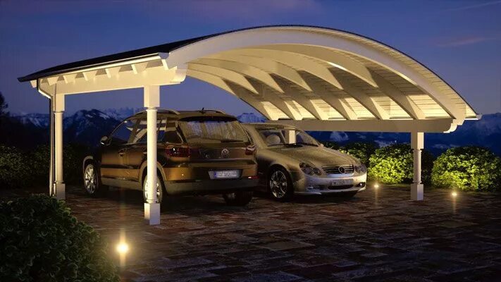 Освещение навеса для автомобиля частного дома фото 7. Design Carport Galerie Carport modern, Carports, Carport