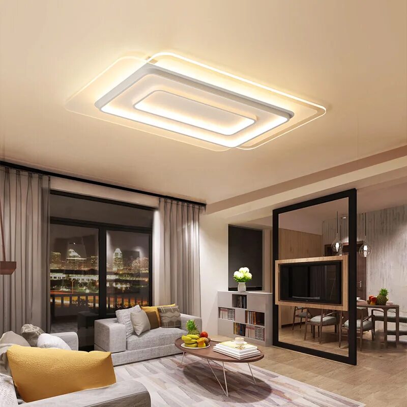Освещение потолка в гостиной фото дизайн modern Led Chandelier lighting for bedroom living room dining room iron acrylic 