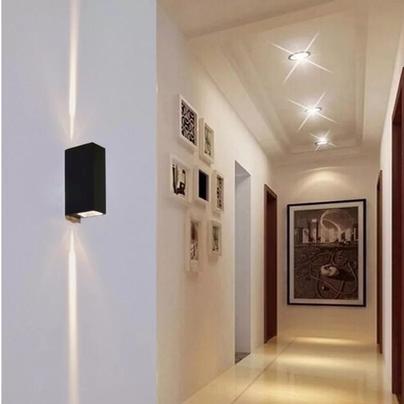 Освещение прихожей с натяжным потолком фото Home Indoor&outdoor Wall Lighting 6w 2x3w Led Wall Lamps Up&down Warm Cool White