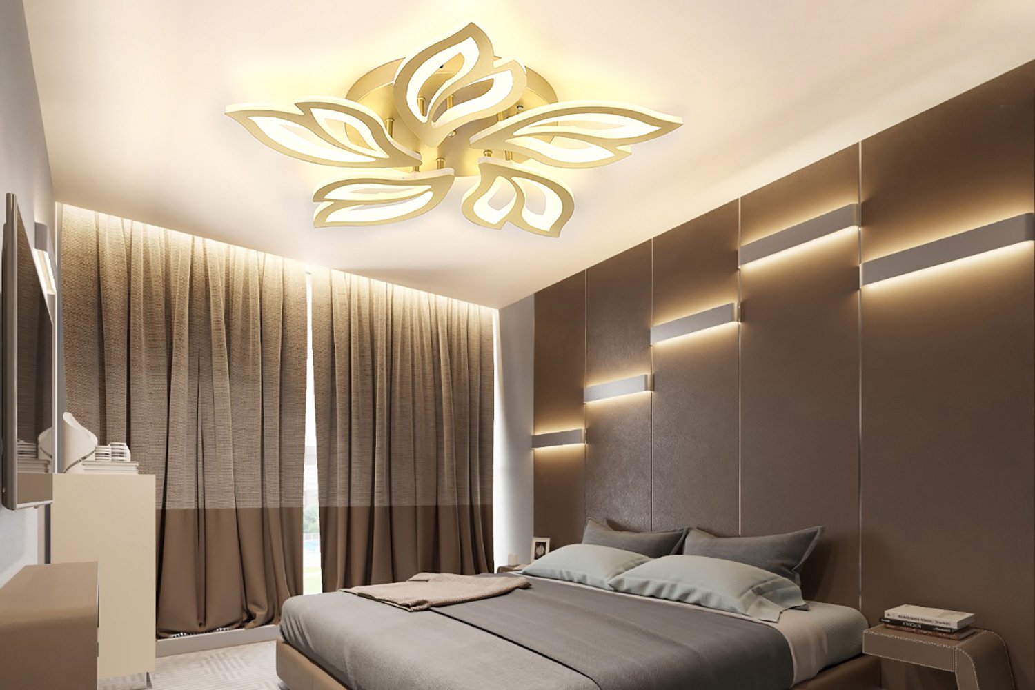 Освещение спальни в современном стиле фото Люстра Innovation style 22 кв.м., LED, 60 см - купить по цене 9 699 рублей в инт