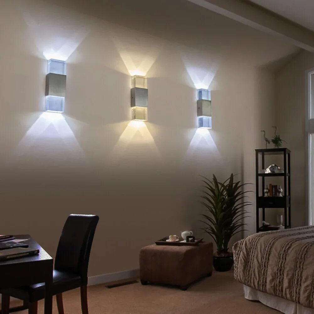 Освещение стены в интерьере Led Wall Lamp Wall Sconce Light 2w Knob Switch Indoor Use Ac85-265v New Hallway 