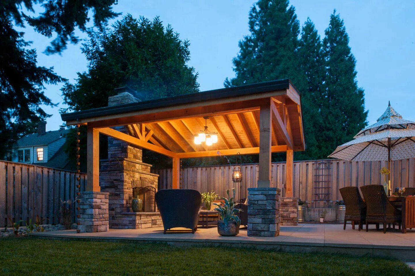 Освещение в беседке на даче своими руками Outdoor Fireplace Design