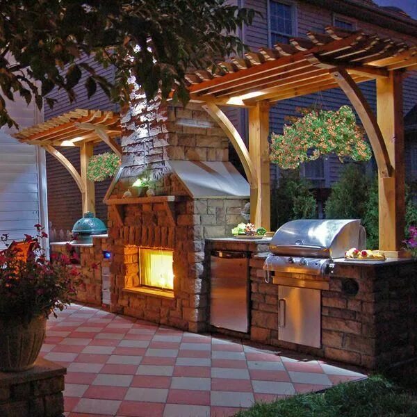 Освещение в беседке с барбекю своими руками Clark Fireplace Project Backyard, Dream backyard, Backyard patio