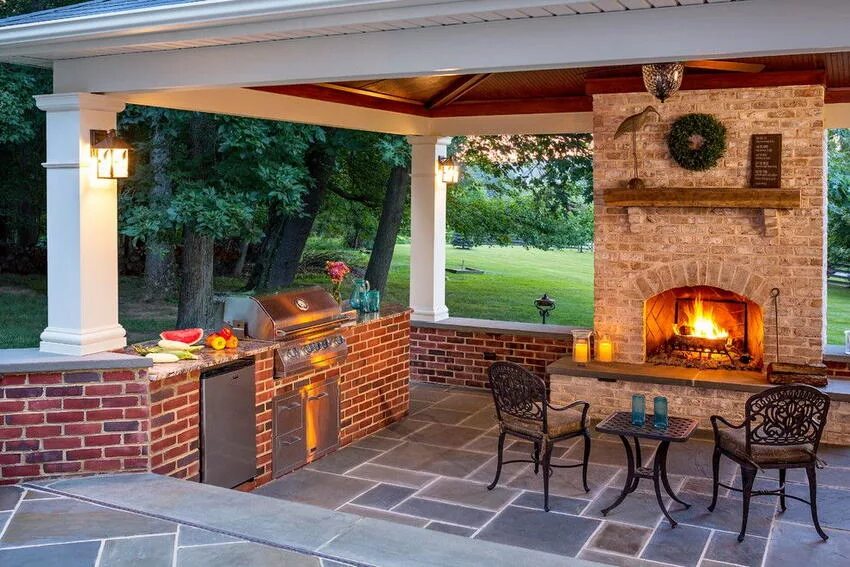 Освещение в беседке с барбекю своими руками Modern Outdoor Kitchen Ideas and Designs - Inspirationalz Inspirationalz