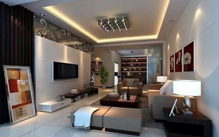 Освещение в интерьере гостиной в современном стиле Pin by House Pro on Dream House Living room renovation, Living design, Grey floo