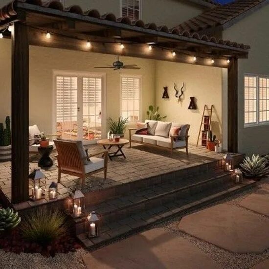 Освещение веранды в частном доме фото дизайн Patio Furniture To Design Your Perfect Backyard Setup - Society19 Patio design, 