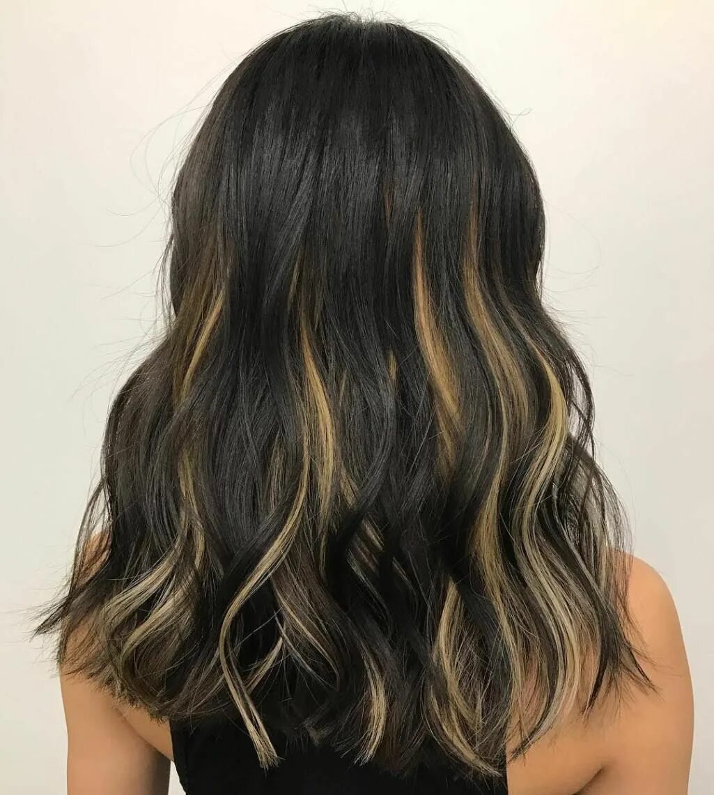 Осветление прядей на темных волосах фото 40 Ideas of Peek a Boo Highlights for Any Hair Color