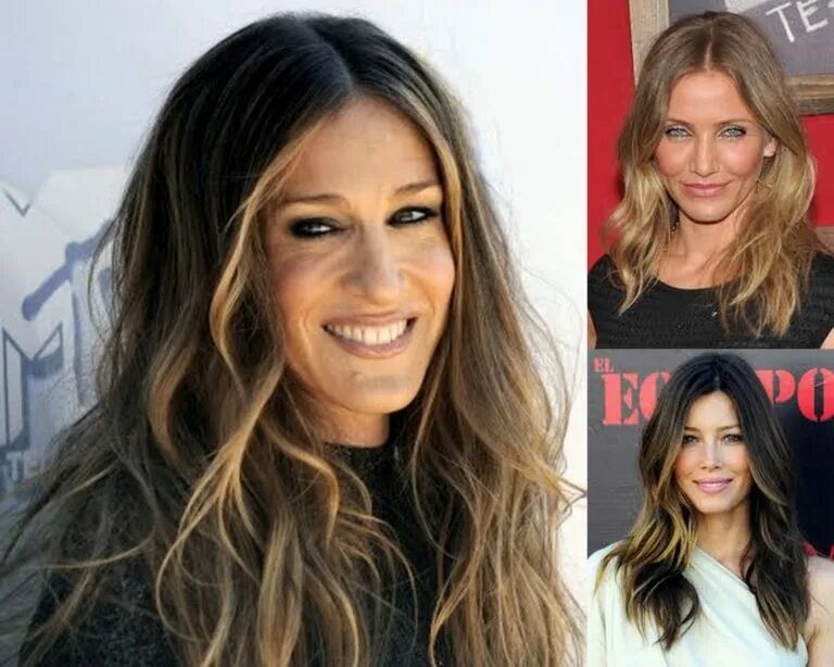 Осветление прядей у лица с челкой фото Celebs Rocking Roots With Ombre Hair Color - The Frisky