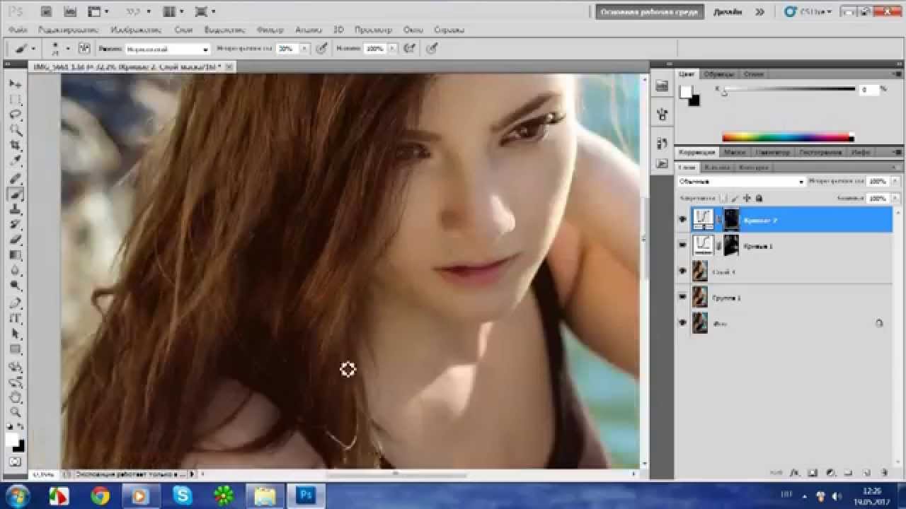 Осветлить фото онлайн в хорошем качестве Retouching, color correction ретушь, цветокоррекция - YouTube
