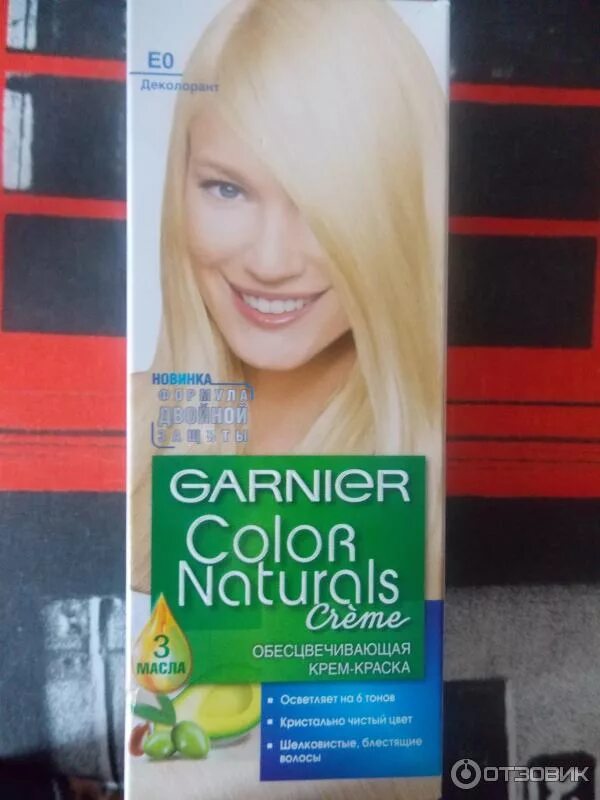 Осветляющая краска для волос фото Отзыв о Обесцвечивающий крем Garnier "Color Sensation" E0 Хорошо осветляет волос