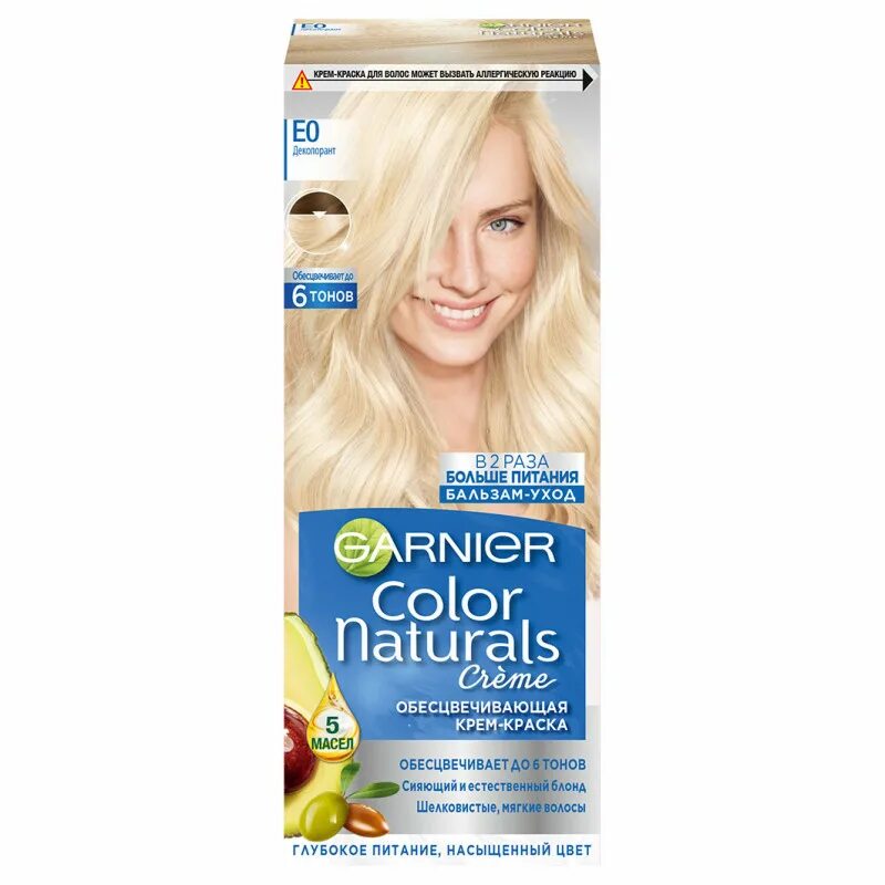 Осветляющая краска фото Color Naturals Крем-краска, тон ЕО деколорант Супер блонд Garnier купить недорог