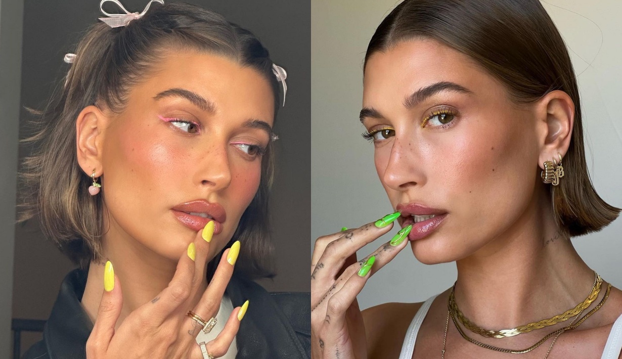Освежающий макияж Hailey Bieber น ำ เ ท ร น ด 'Brightliner' เ พ ม ค ว า ม ป อ ป ใ ห ด ว ง ต า ด
