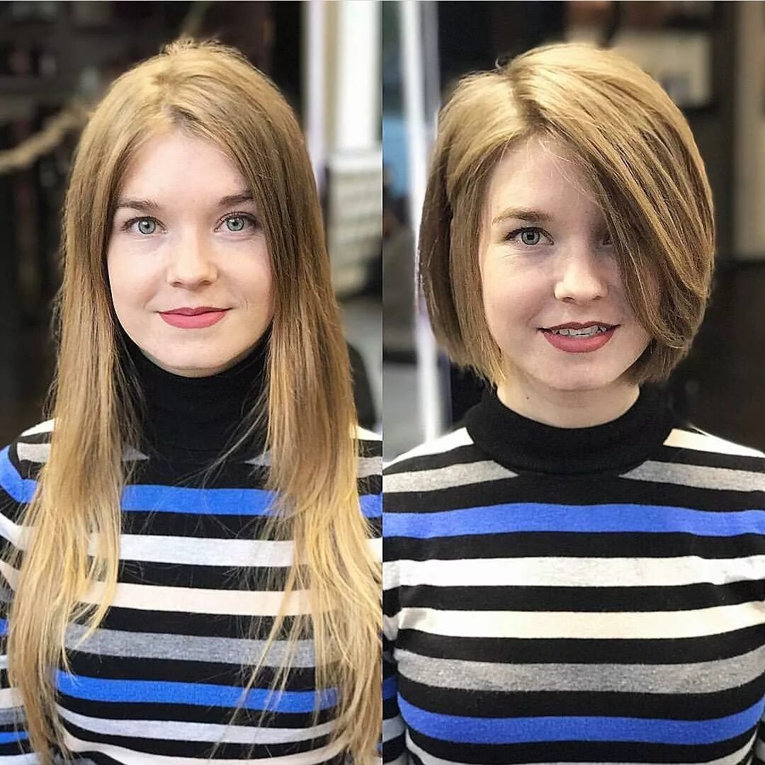 От длинных волос к короткой стрижке рассказы 55 Slimmest Side Part Bob Haircuts #haircuts #sleekest Bob hairstyles for round 