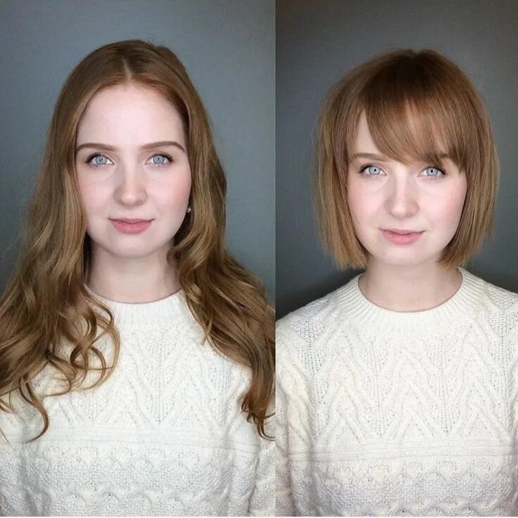 От длинных волос к короткой стрижке рассказы Courtney on Instagram: "Over a year ago I gave Sarah this cute bob with bangs. S