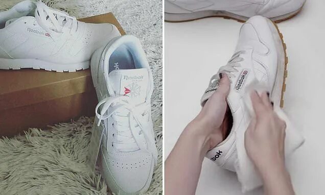 Отбелить обувь на фото онлайн How to get your white sneakers gleaming again White sneakers, How to clean white