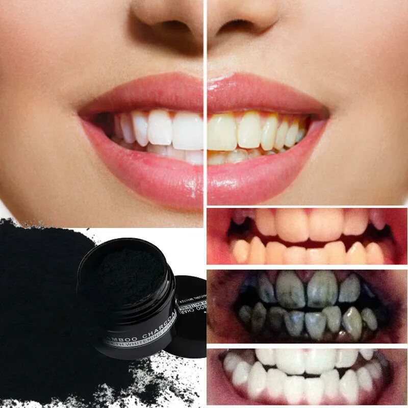 Отбелить зубы на фото онлайн редактор 1 Set Fashion Teeth Whitening Powder Natural Organic Activated Charcoal купить н