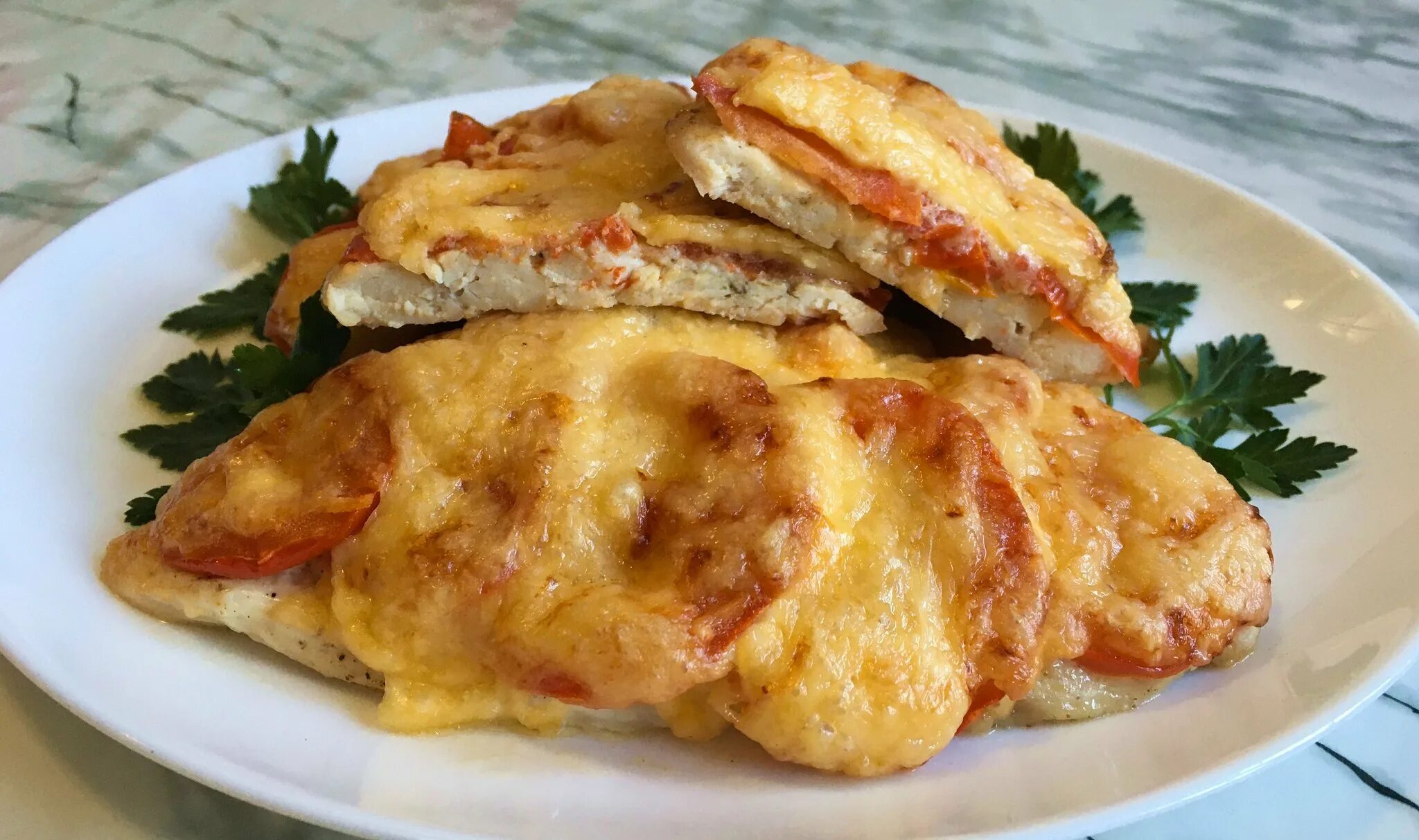 Отбивная куриная с сыром фото Курица под