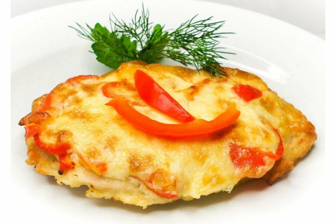 Отбивная куриная с сыром фото Курица с помидором и сыром