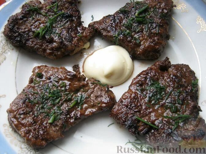 Отбивная печень рецепт с фото Рецепт: Отбивные из говяжьей печени на RussianFood.com