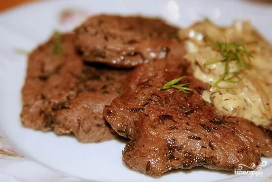 Отбивные из печени говяжьей фото Говядина в сметанном соусе - пошаговый рецепт с фото на Повар.ру