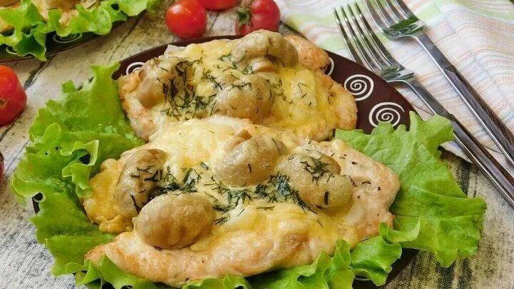 Отбивные с грибами фото и рецепты куриные отбивные с шампиньонами рецепт ОК
