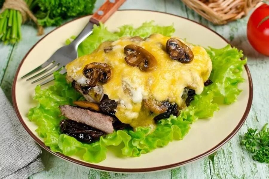 Отбивные с грибами с фото Говядина отбивные грибы - 2 рецепта - 1000.menu