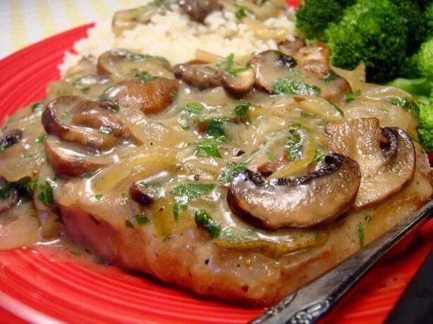 Отбивные с грибами с фото Pork Chops With Caramelized Onion-Mushroom Sauce Recipe - Food.com Recipe Recipe