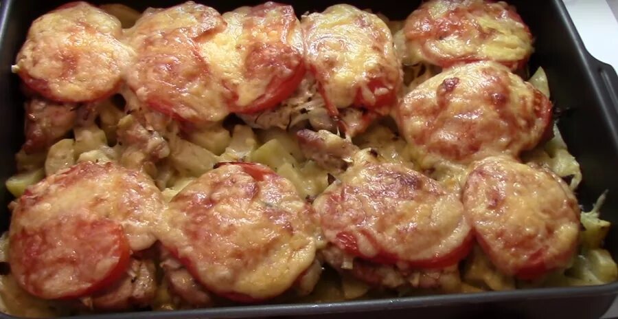 Отбивные с картошкой фото из свинины Отбивные с помидорами на картофельной подушке-простое блюдо для большой семьи Ед