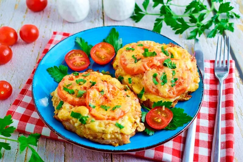 Отбивные с сыром рецепт с фото Отбивные с помидором и сыром