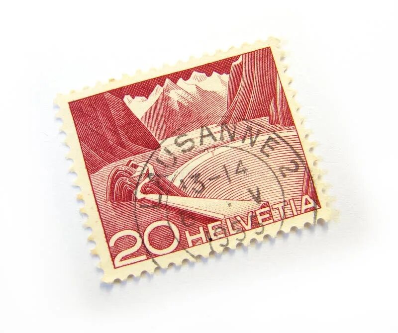 Оценка открытки марки фото Helvetia Stamp editorial stock image. Image of postmark - 5850059