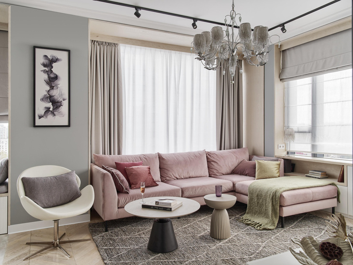 Оттенки в интерьере 2024 Квартира 108 м² в серых тонах в Москве myDecor