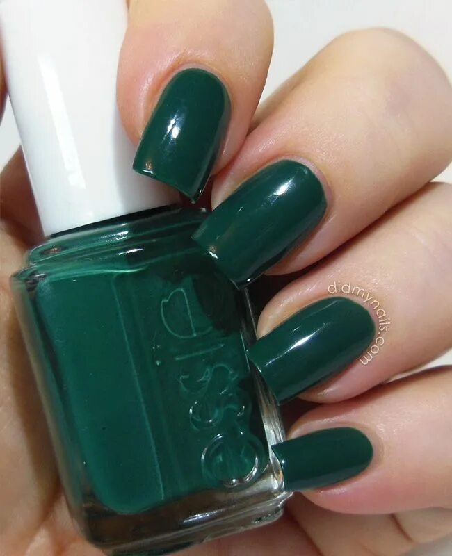 Оттенки зеленого цвета маникюра Green nails, Nail polish, Dark nails
