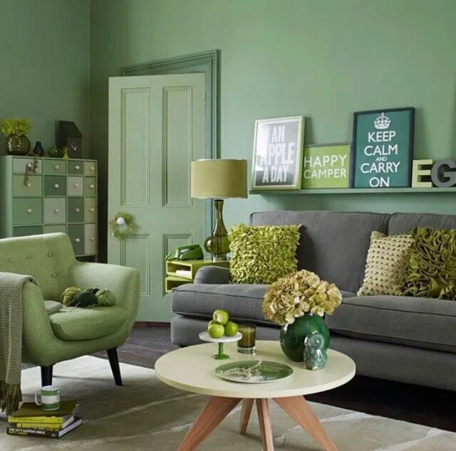 Оттенки зеленого цвета в интерьере Pin en Salas de estar e jantar Decoración de unas, Decoracion de interiores, Dec